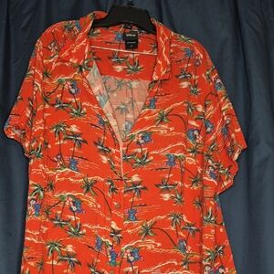 Disney Tropical Red Shirt with Palm Trees